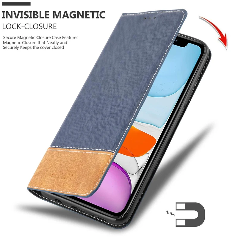 Cadorabo Hülle kompatibel mit Apple iPhone 11 Schutzhülle mit Magnetverschluss, Standfunktion und Kartenfach