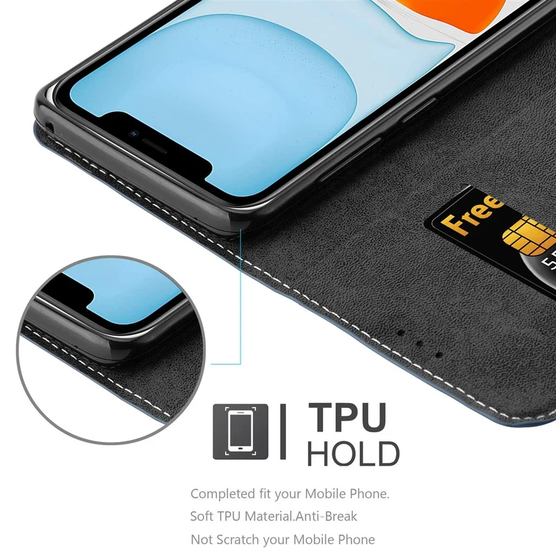Cadorabo Hülle kompatibel mit Apple iPhone 11 Schutzhülle mit Magnetverschluss, Standfunktion und Kartenfach