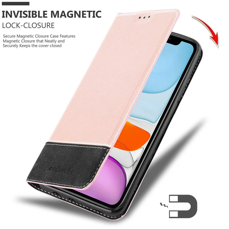 Cadorabo Hülle kompatibel mit Apple iPhone 11 Schutzhülle mit Magnetverschluss, Standfunktion und Kartenfach