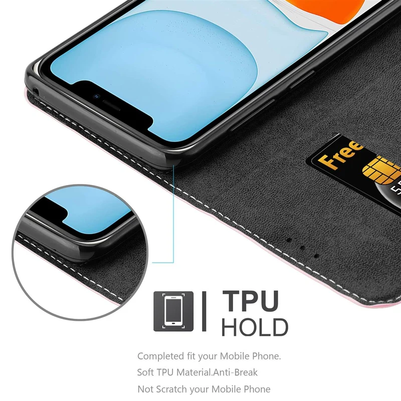 Cadorabo Hülle kompatibel mit Apple iPhone 11 Schutzhülle mit Magnetverschluss, Standfunktion und Kartenfach