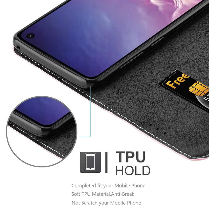 Cadorabo Hülle kompatibel mit Samsung Galaxy S10e Schutzhülle mit Magnetverschluss, Standfunktion und Kartenfach