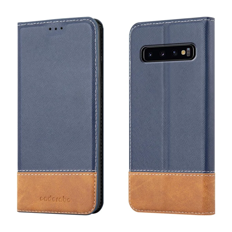 Cadorabo Hülle kompatibel mit Samsung Galaxy S10 PLUS Schutzhülle mit Magnetverschluss, Standfunktion und Kartenfach