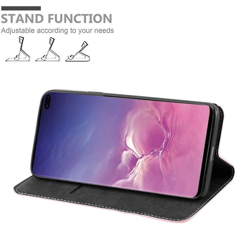 Cadorabo Hülle kompatibel mit Samsung Galaxy S10 PLUS Schutzhülle mit Magnetverschluss, Standfunktion und Kartenfach