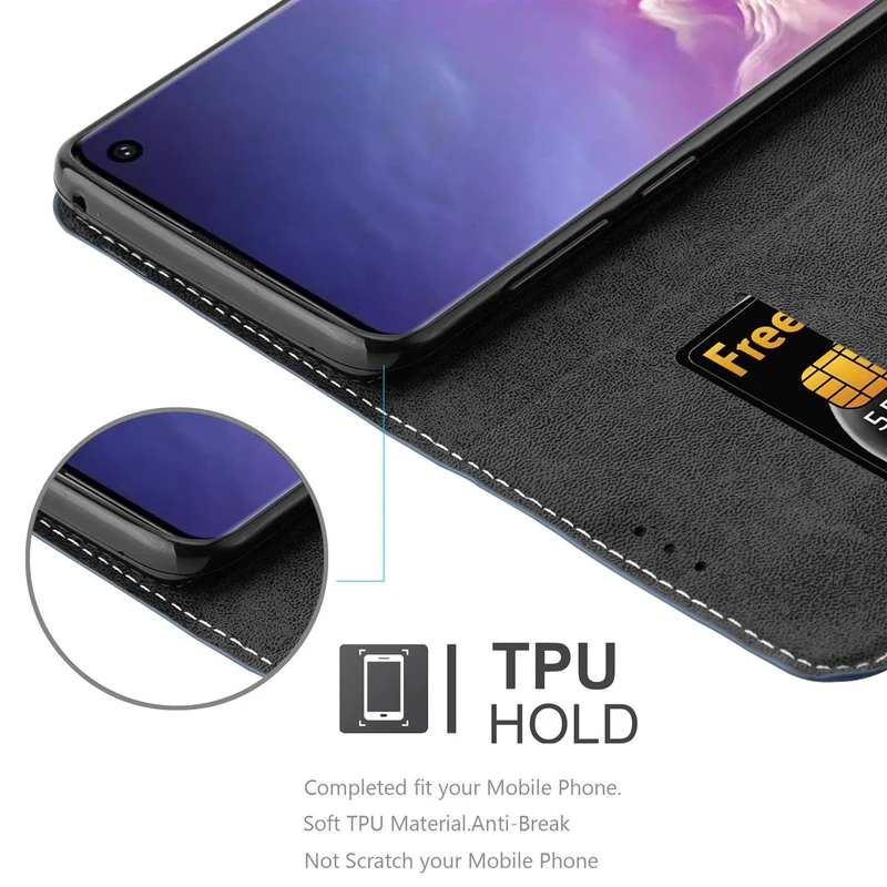 Cadorabo Hülle kompatibel mit Samsung Galaxy S10 4G Schutzhülle mit Magnetverschluss, Standfunktion und Kartenfach