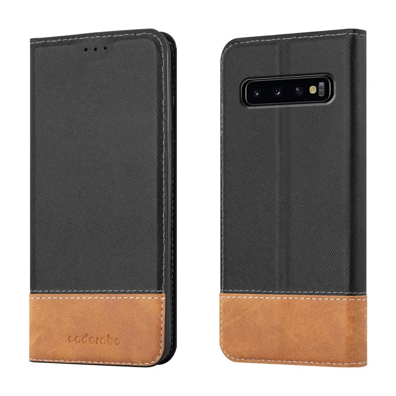 Cadorabo Hülle kompatibel mit Samsung Galaxy S10 4G Schutzhülle mit Magnetverschluss, Standfunktion und Kartenfach