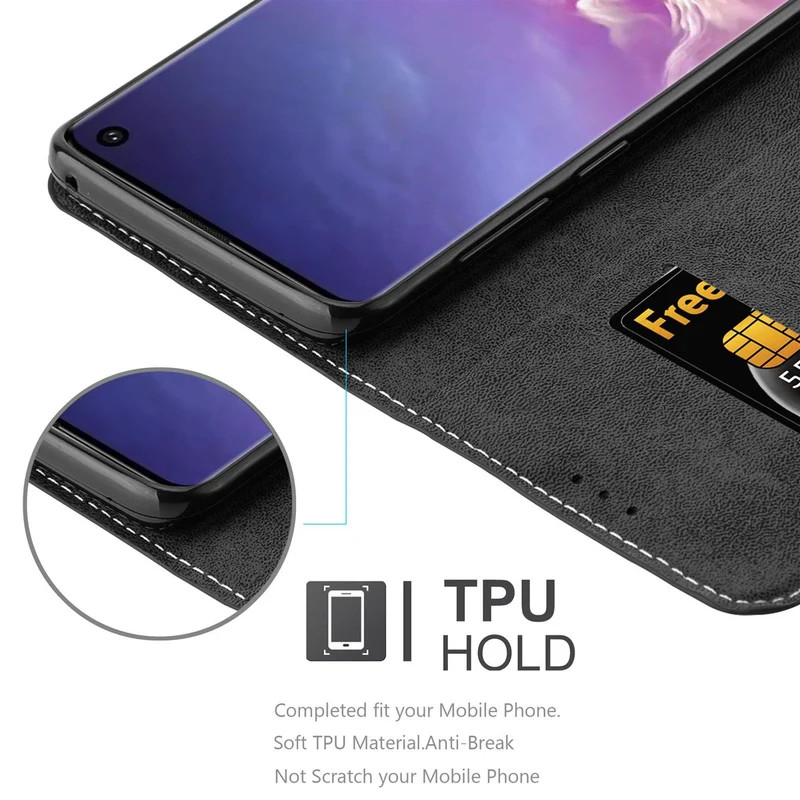 Cadorabo Hülle kompatibel mit Samsung Galaxy S10 4G Schutzhülle mit Magnetverschluss, Standfunktion und Kartenfach