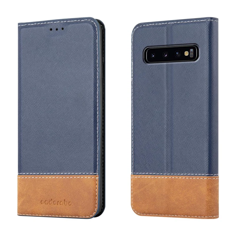 Cadorabo Hülle kompatibel mit Samsung Galaxy S10 4G Schutzhülle mit Magnetverschluss, Standfunktion und Kartenfach