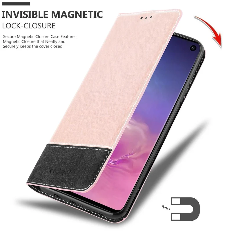 Cadorabo Hülle kompatibel mit Samsung Galaxy S10 4G Schutzhülle mit Magnetverschluss, Standfunktion und Kartenfach