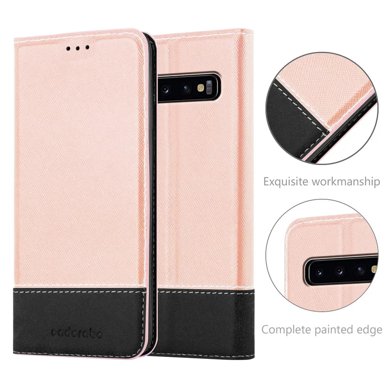 Cadorabo Hülle kompatibel mit Samsung Galaxy S10 4G Schutzhülle mit Magnetverschluss, Standfunktion und Kartenfach