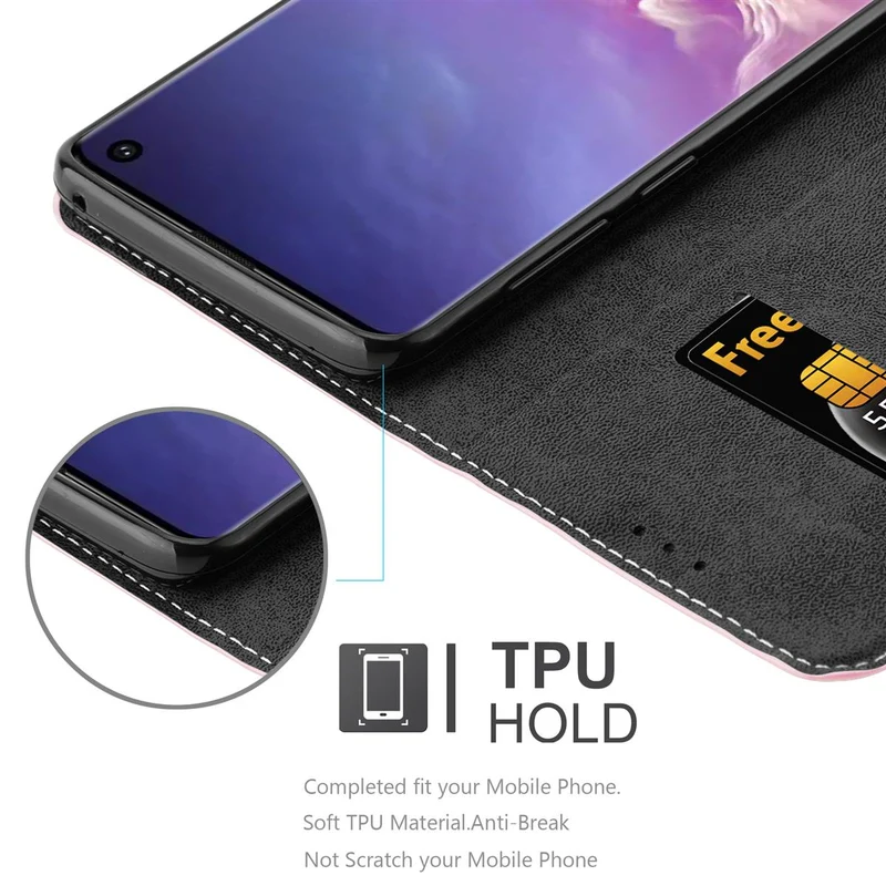 Cadorabo Hülle kompatibel mit Samsung Galaxy S10 4G Schutzhülle mit Magnetverschluss, Standfunktion und Kartenfach