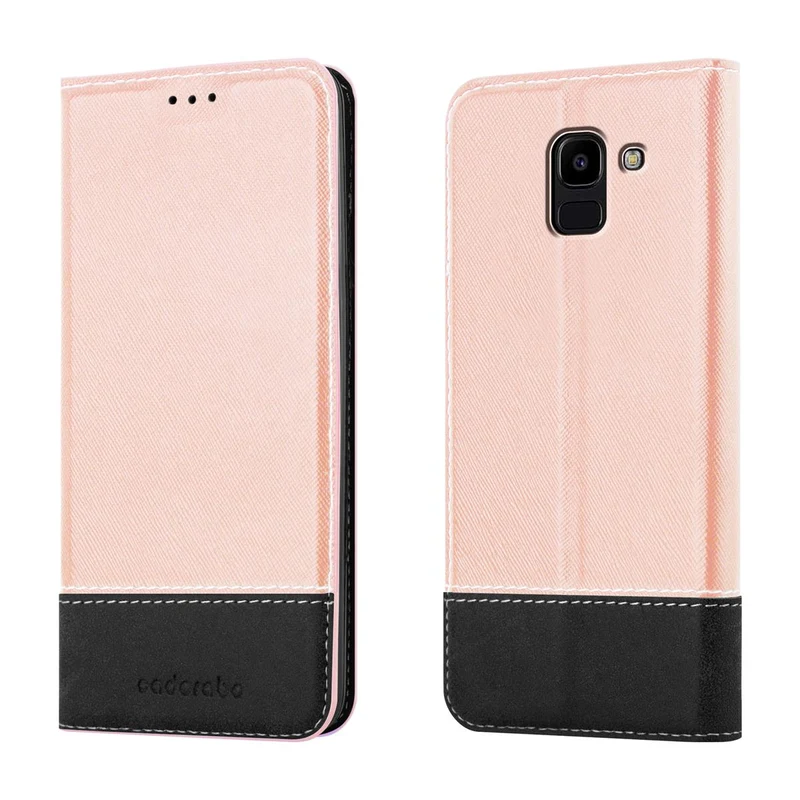 Cadorabo Hülle kompatibel mit Samsung Galaxy J6 2018 Schutzhülle mit Magnetverschluss, Standfunktion und Kartenfach
