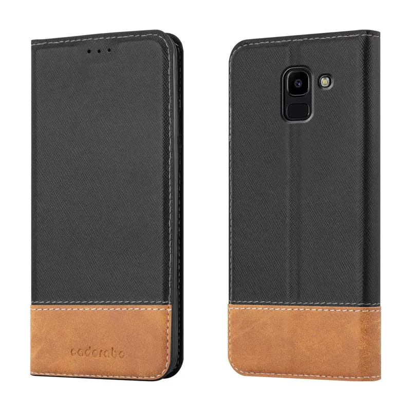 Cadorabo Hülle kompatibel mit Samsung Galaxy J6 2018 Schutzhülle mit Magnetverschluss, Standfunktion und Kartenfach