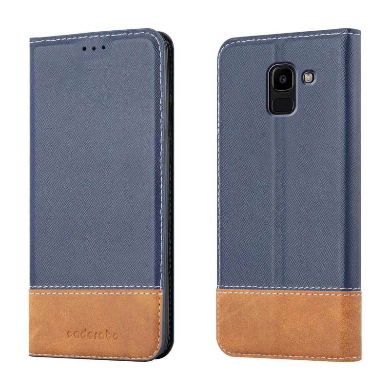 Cadorabo Hülle kompatibel mit Samsung Galaxy J6 2018 Schutzhülle mit Magnetverschluss, Standfunktion und Kartenfach