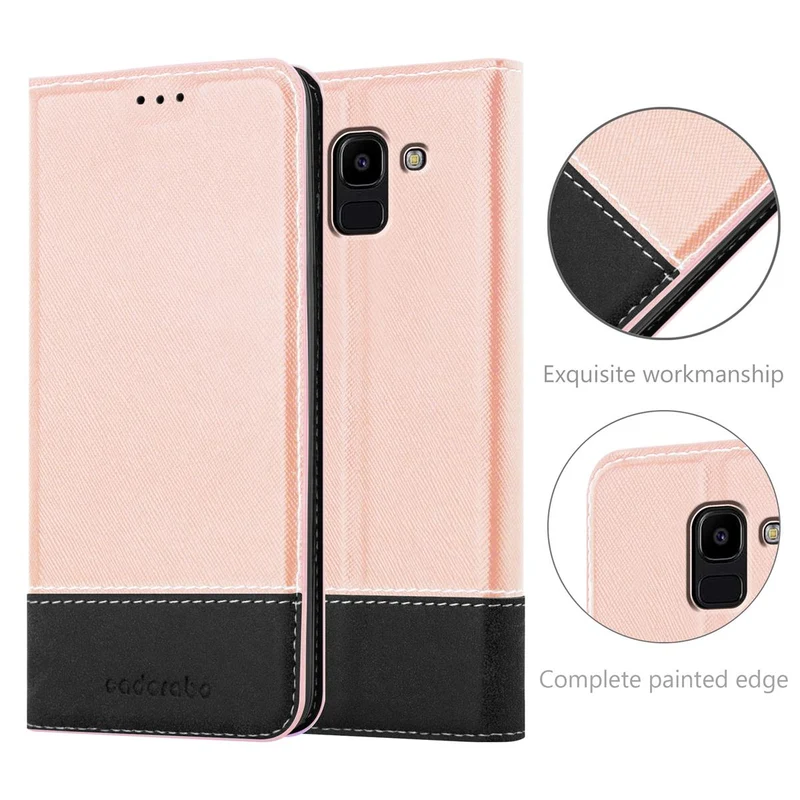 Cadorabo Hülle kompatibel mit Samsung Galaxy J6 2018 Schutzhülle mit Magnetverschluss, Standfunktion und Kartenfach