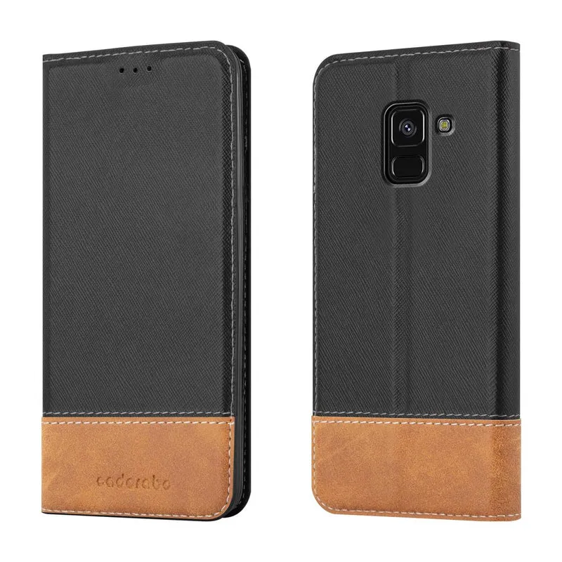 Cadorabo Hülle kompatibel mit Samsung Galaxy A8 2018 Schutzhülle mit Magnetverschluss, Standfunktion und Kartenfach