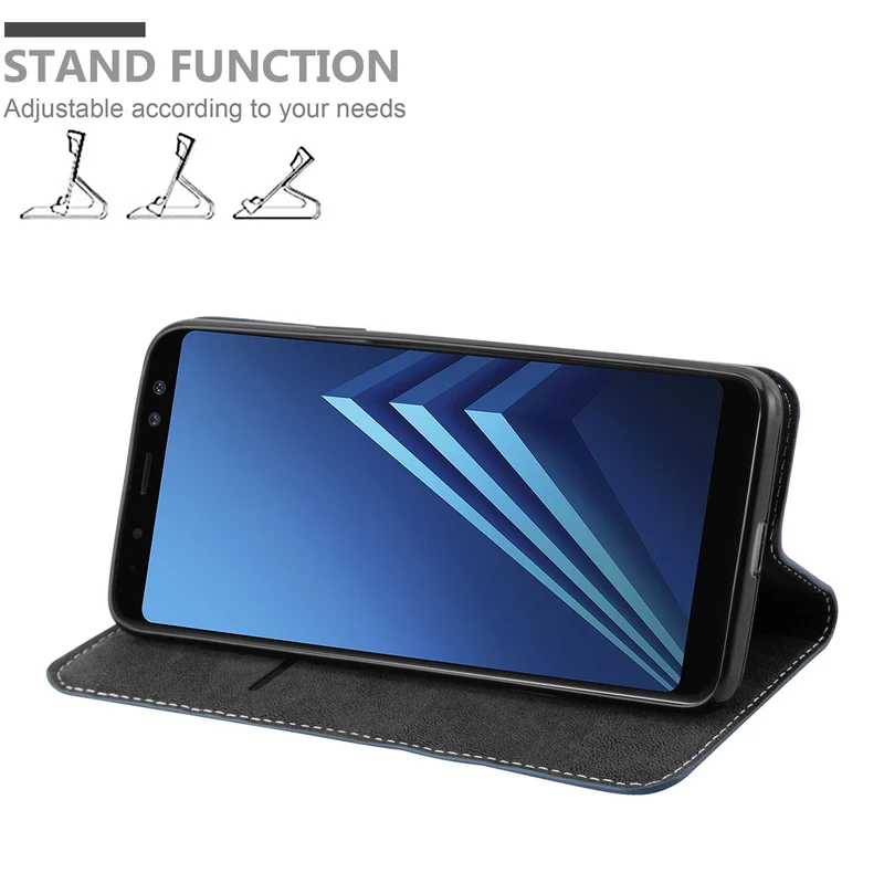 Cadorabo Hülle kompatibel mit Samsung Galaxy A8 2018 Schutzhülle mit Magnetverschluss, Standfunktion und Kartenfach