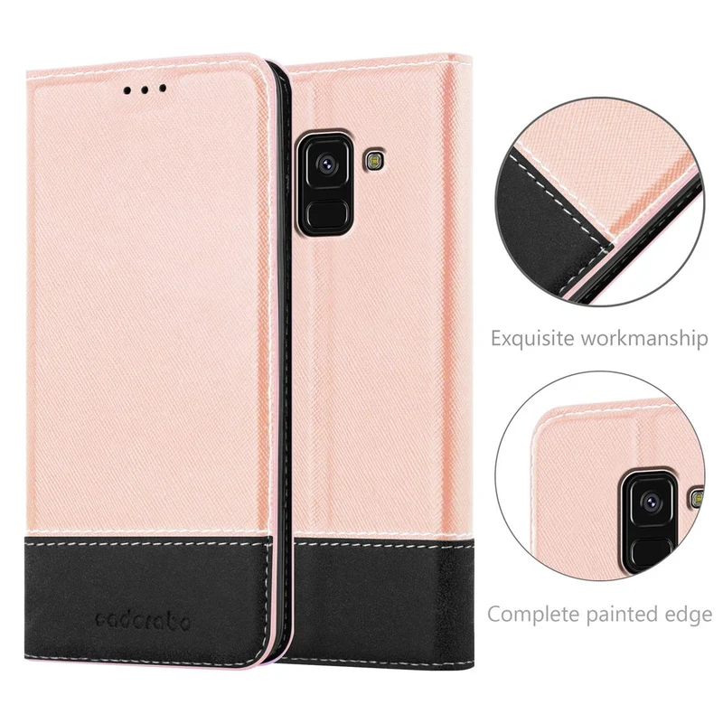 Cadorabo Hülle kompatibel mit Samsung Galaxy A8 2018 Schutzhülle mit Magnetverschluss, Standfunktion und Kartenfach