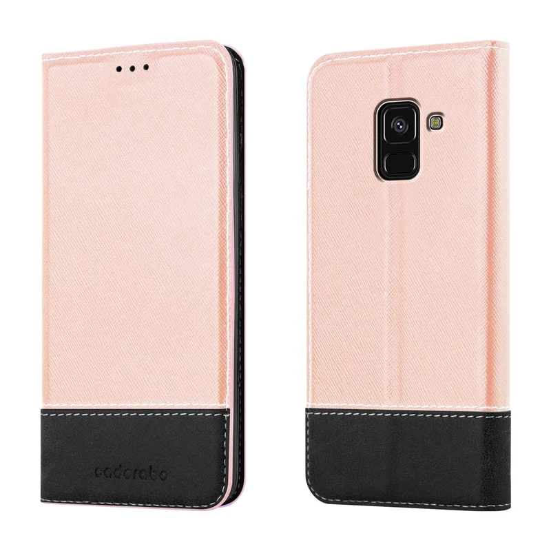 Cadorabo Hülle kompatibel mit Samsung Galaxy A8 2018 Schutzhülle mit Magnetverschluss, Standfunktion und Kartenfach