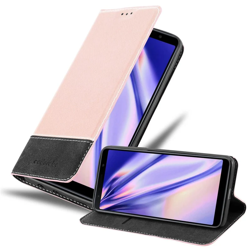 Cadorabo Hülle kompatibel mit Samsung Galaxy A7 2018 Schutzhülle mit Magnetverschluss, Standfunktion und Kartenfach