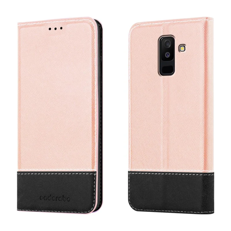 Cadorabo Hülle kompatibel mit Samsung Galaxy A6 PLUS 2018 Schutzhülle mit Magnetverschluss, Standfunktion und Kartenfach