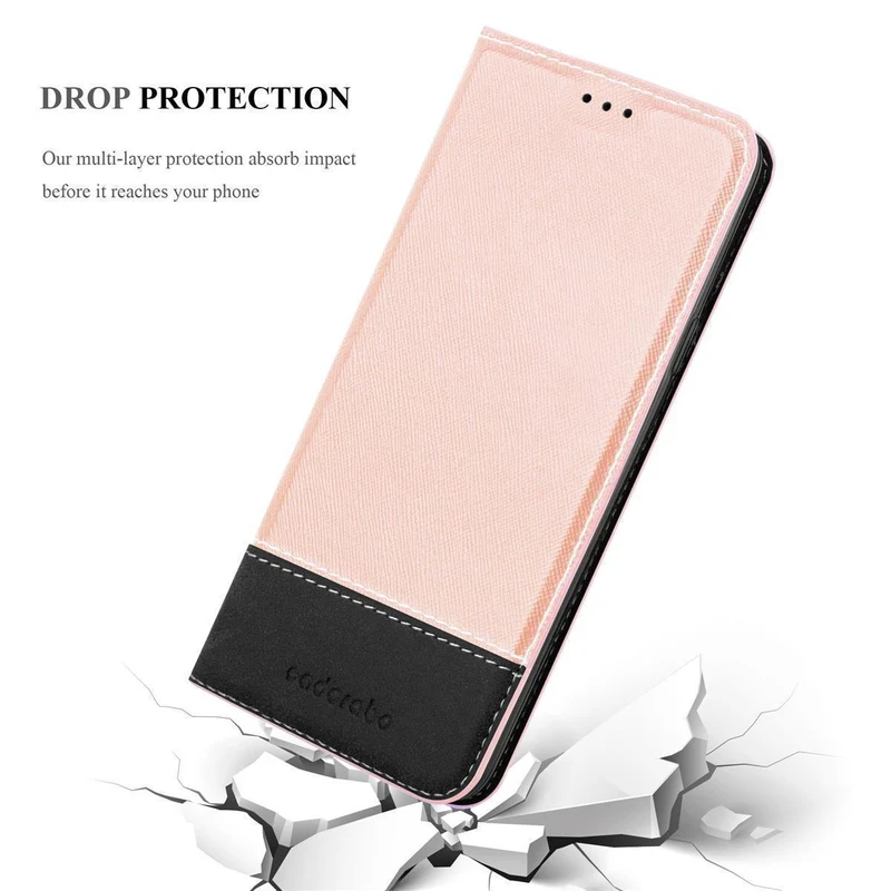 Cadorabo Hülle kompatibel mit Samsung Galaxy A6 2018 Schutzhülle mit Magnetverschluss, Standfunktion und Kartenfach