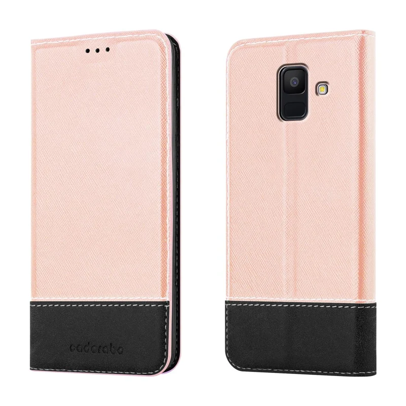 Cadorabo Hülle kompatibel mit Samsung Galaxy A6 2018 Schutzhülle mit Magnetverschluss, Standfunktion und Kartenfach