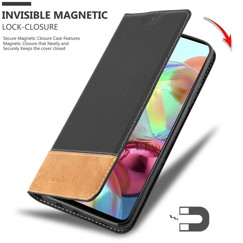 Cadorabo Hülle kompatibel mit Samsung Galaxy A71 4G Schutzhülle mit Magnetverschluss, Standfunktion und Kartenfach