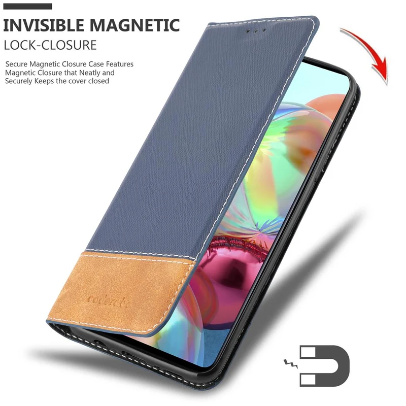 Cadorabo Hülle kompatibel mit Samsung Galaxy A71 4G Schutzhülle mit Magnetverschluss, Standfunktion und Kartenfach