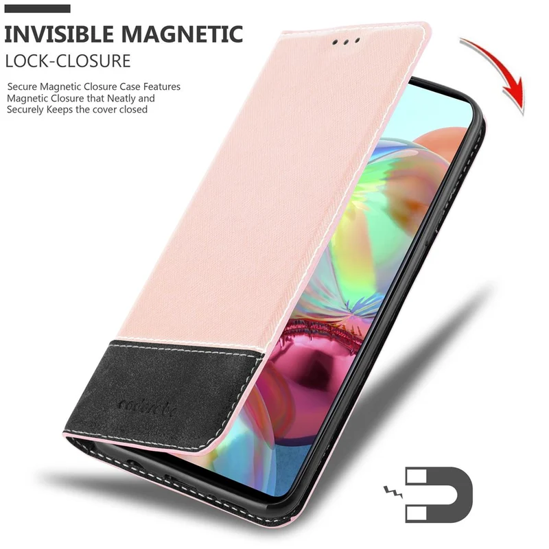 Cadorabo Hülle kompatibel mit Samsung Galaxy A71 4G Schutzhülle mit Magnetverschluss, Standfunktion und Kartenfach