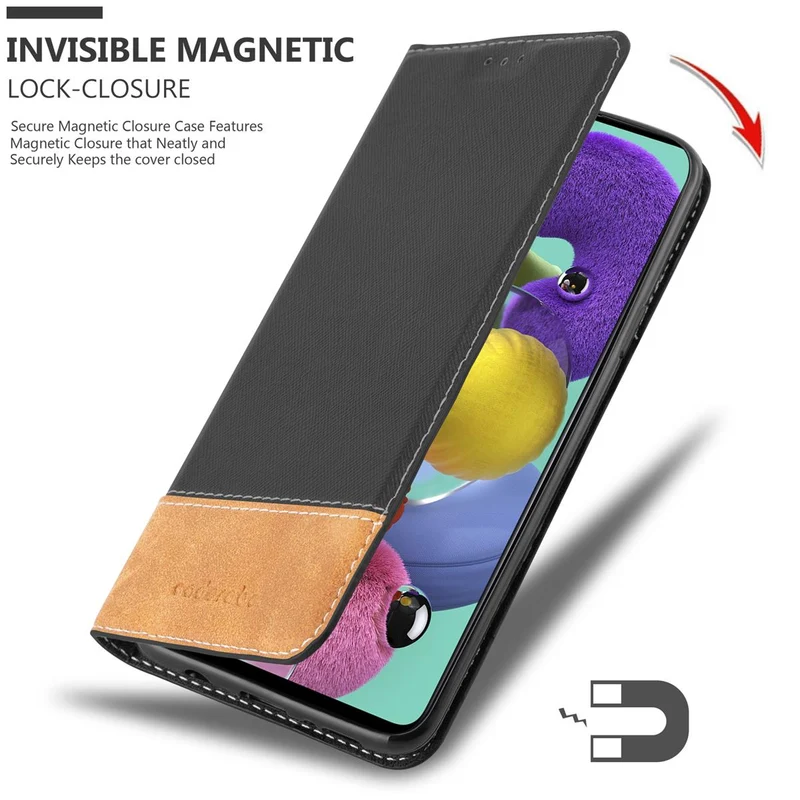 Cadorabo Hülle kompatibel mit Samsung Galaxy A51 4G / M40s Schutzhülle mit Magnetverschluss, Standfunktion und Kartenfach