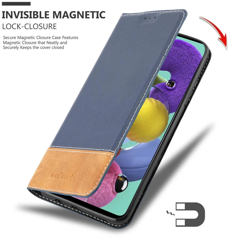 Cadorabo Hülle kompatibel mit Samsung Galaxy A51 4G / M40s Schutzhülle mit Magnetverschluss, Standfunktion und Kartenfach