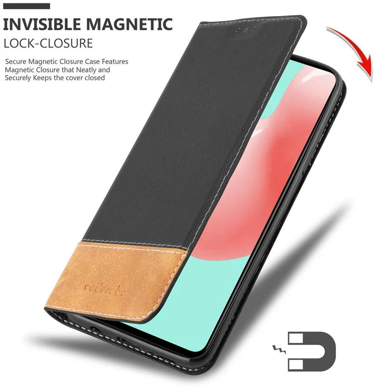 Cadorabo Hülle kompatibel mit Samsung Galaxy A41 Schutzhülle mit Magnetverschluss, Standfunktion und Kartenfach