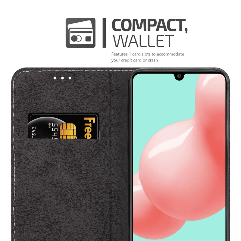 Cadorabo Hülle kompatibel mit Samsung Galaxy A41 Schutzhülle mit Magnetverschluss, Standfunktion und Kartenfach