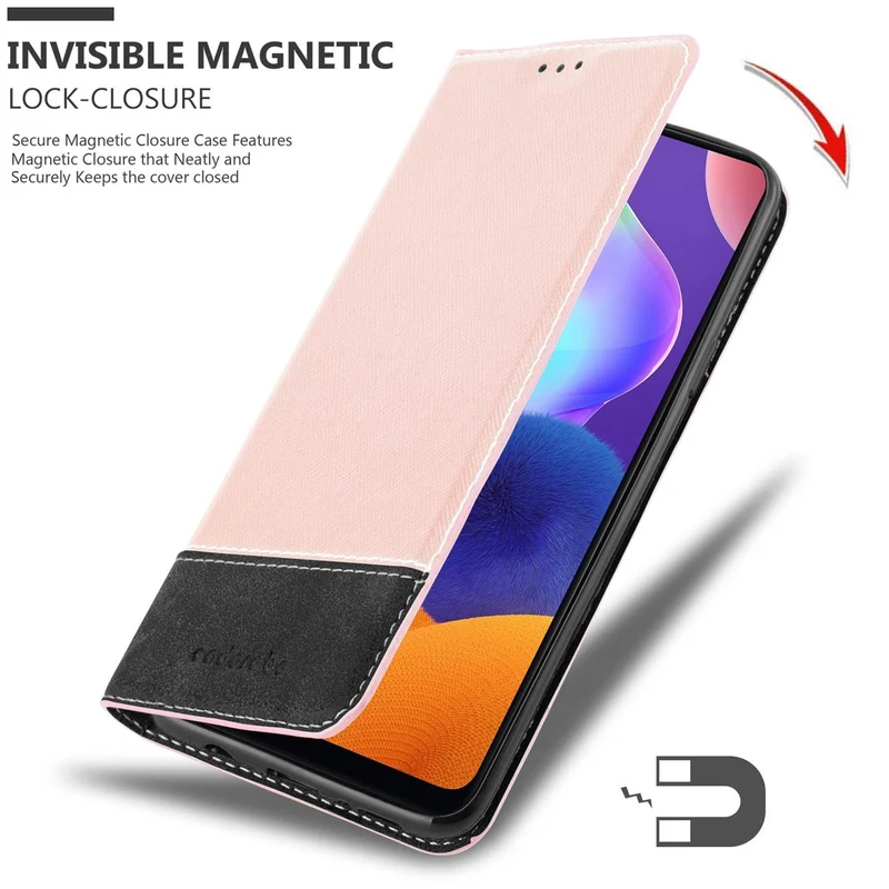 Cadorabo Hülle kompatibel mit Samsung Galaxy A31 Schutzhülle mit Magnetverschluss, Standfunktion und Kartenfach