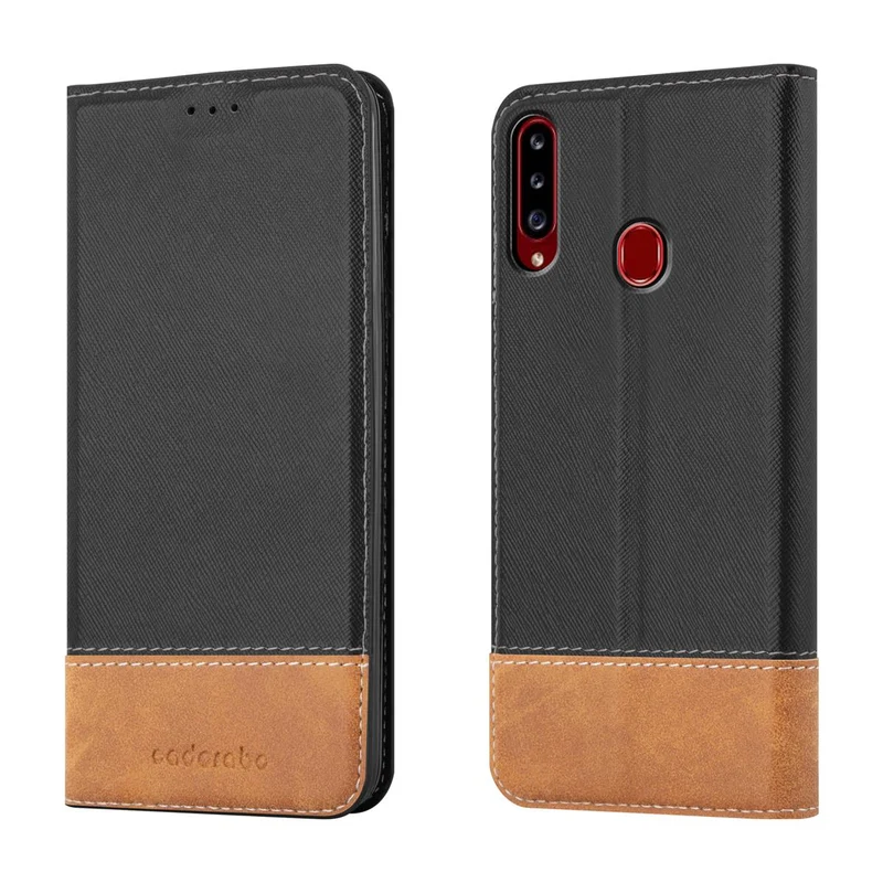 Cadorabo Hülle kompatibel mit Samsung Galaxy A20s Schutzhülle mit Magnetverschluss, Standfunktion und Kartenfach