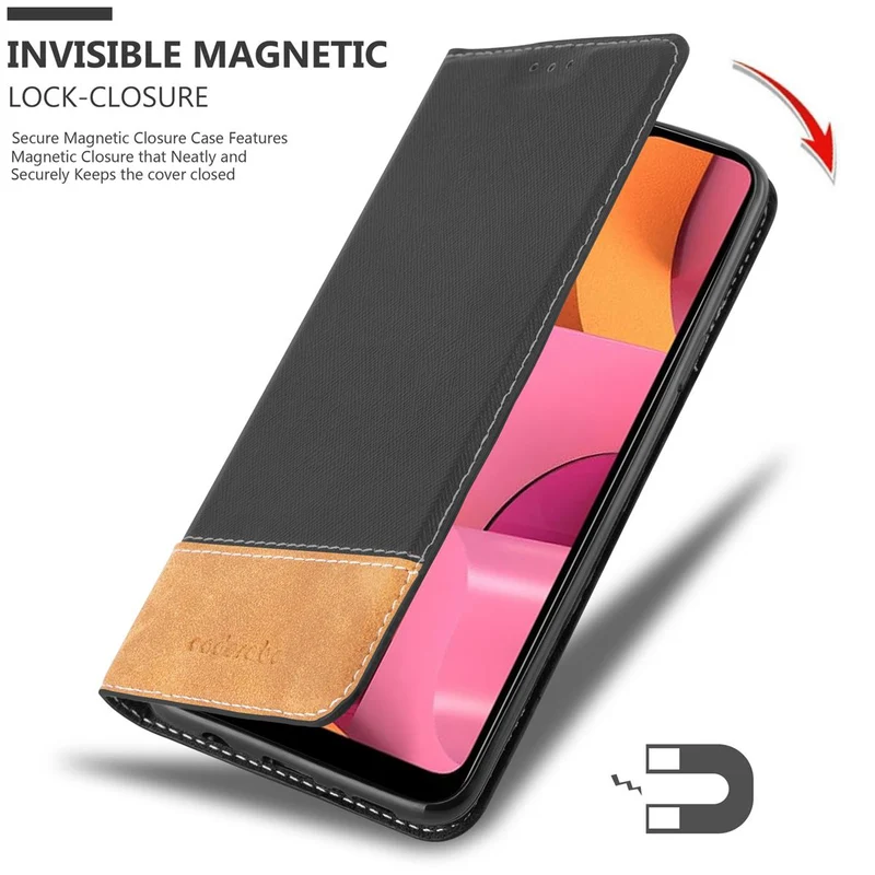 Cadorabo Hülle kompatibel mit Samsung Galaxy A20s Schutzhülle mit Magnetverschluss, Standfunktion und Kartenfach