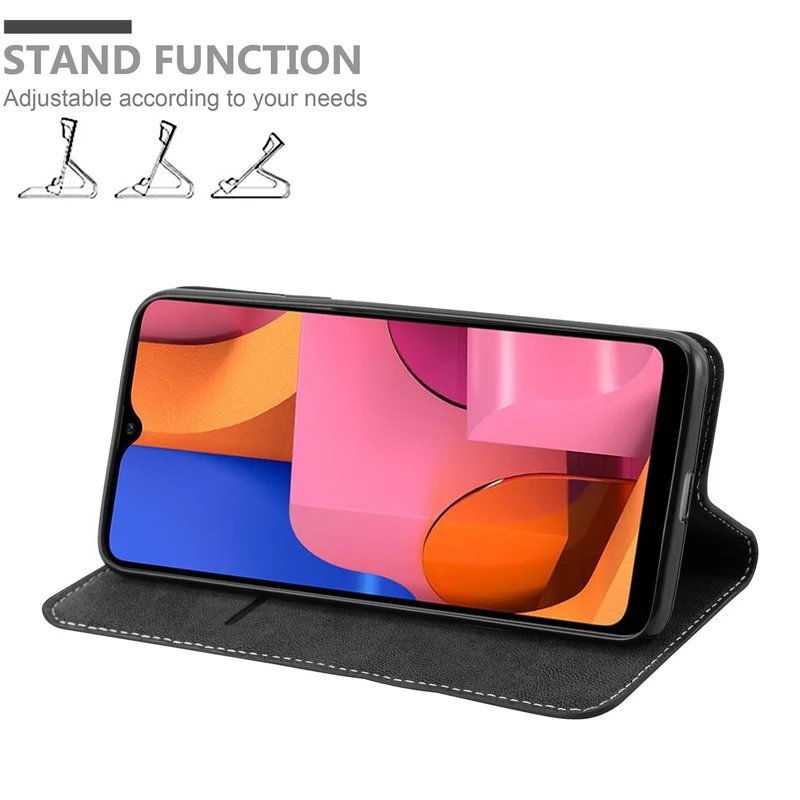 Cadorabo Hülle kompatibel mit Samsung Galaxy A20s Schutzhülle mit Magnetverschluss, Standfunktion und Kartenfach