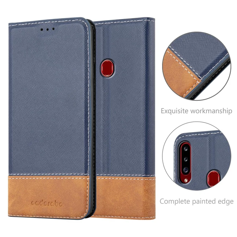 Cadorabo Hülle kompatibel mit Samsung Galaxy A20s Schutzhülle mit Magnetverschluss, Standfunktion und Kartenfach