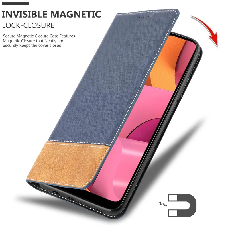 Cadorabo Hülle kompatibel mit Samsung Galaxy A20s Schutzhülle mit Magnetverschluss, Standfunktion und Kartenfach