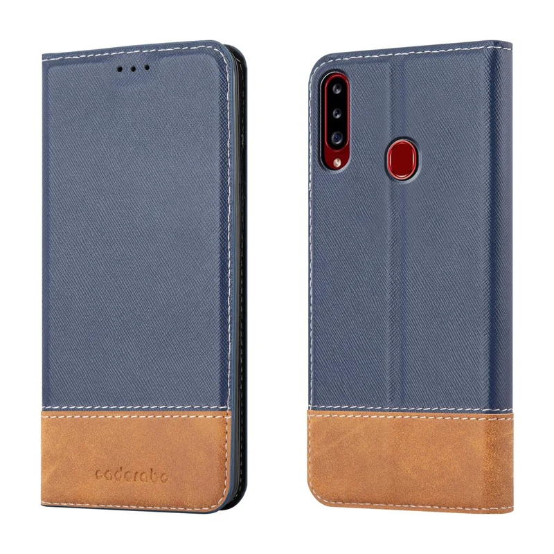 Cadorabo Hülle kompatibel mit Samsung Galaxy A20s Schutzhülle mit Magnetverschluss, Standfunktion und Kartenfach