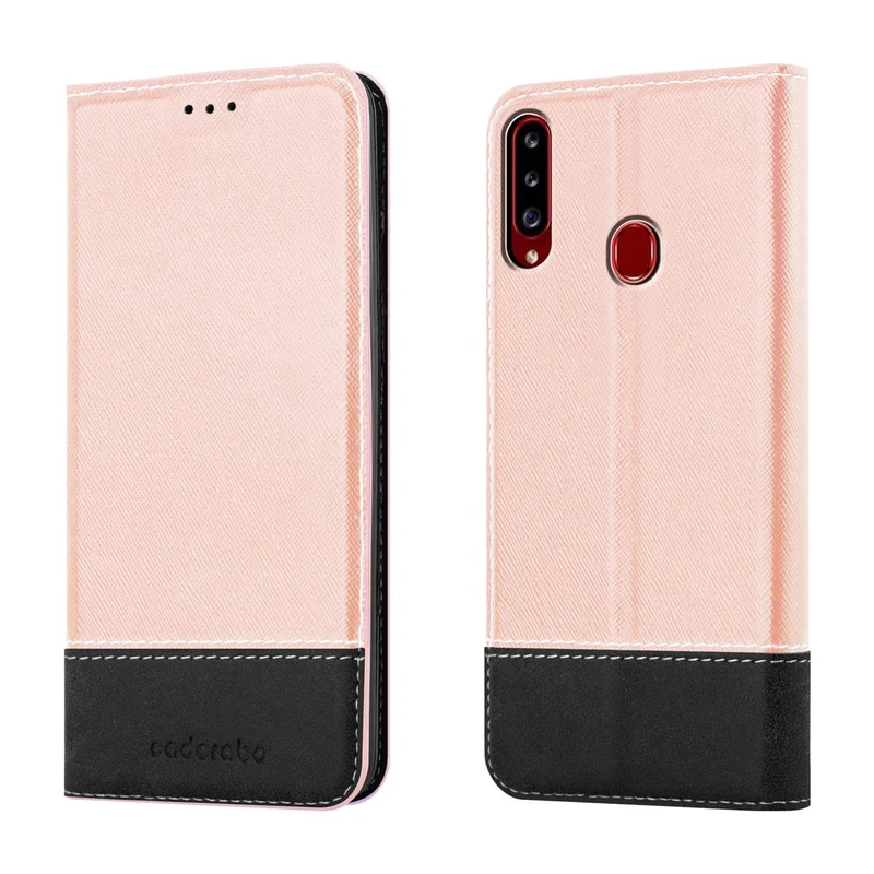 Cadorabo Hülle kompatibel mit Samsung Galaxy A20s Schutzhülle mit Magnetverschluss, Standfunktion und Kartenfach