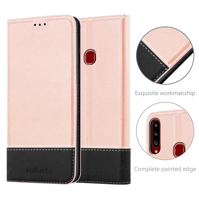 Cadorabo Hülle kompatibel mit Samsung Galaxy A20s Schutzhülle mit Magnetverschluss, Standfunktion und Kartenfach