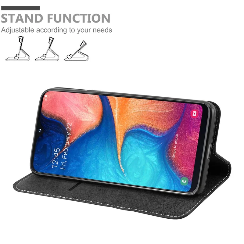 Cadorabo Hülle kompatibel mit Samsung Galaxy A10e / A20e Schutzhülle mit Magnetverschluss, Standfunktion und Kartenfach