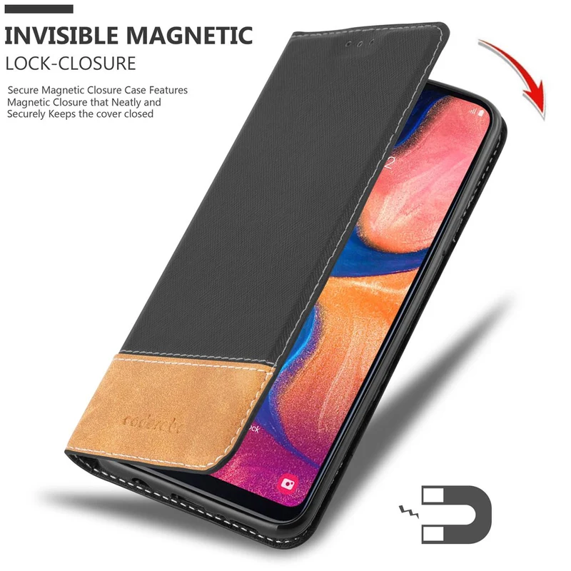 Cadorabo Hülle kompatibel mit Samsung Galaxy A10e / A20e Schutzhülle mit Magnetverschluss, Standfunktion und Kartenfach