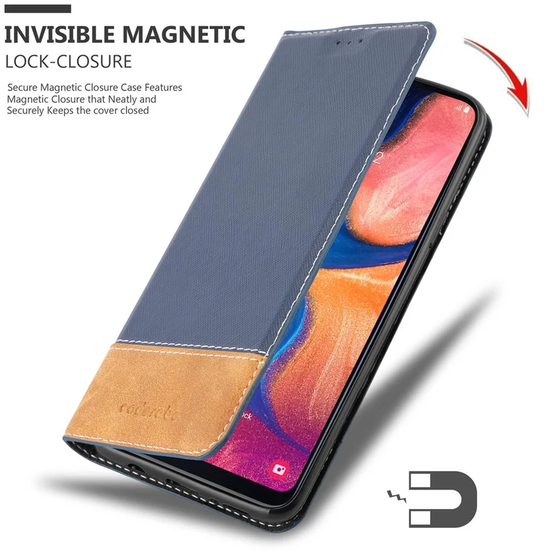 Cadorabo Hülle kompatibel mit Samsung Galaxy A10e / A20e Schutzhülle mit Magnetverschluss, Standfunktion und Kartenfach