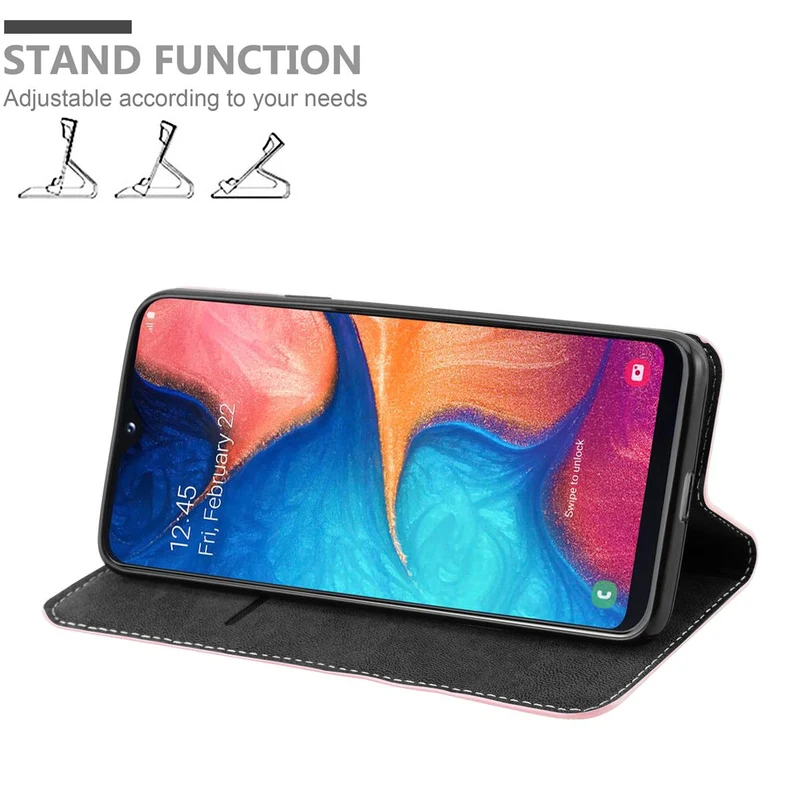 Cadorabo Hülle kompatibel mit Samsung Galaxy A10e / A20e Schutzhülle mit Magnetverschluss, Standfunktion und Kartenfach