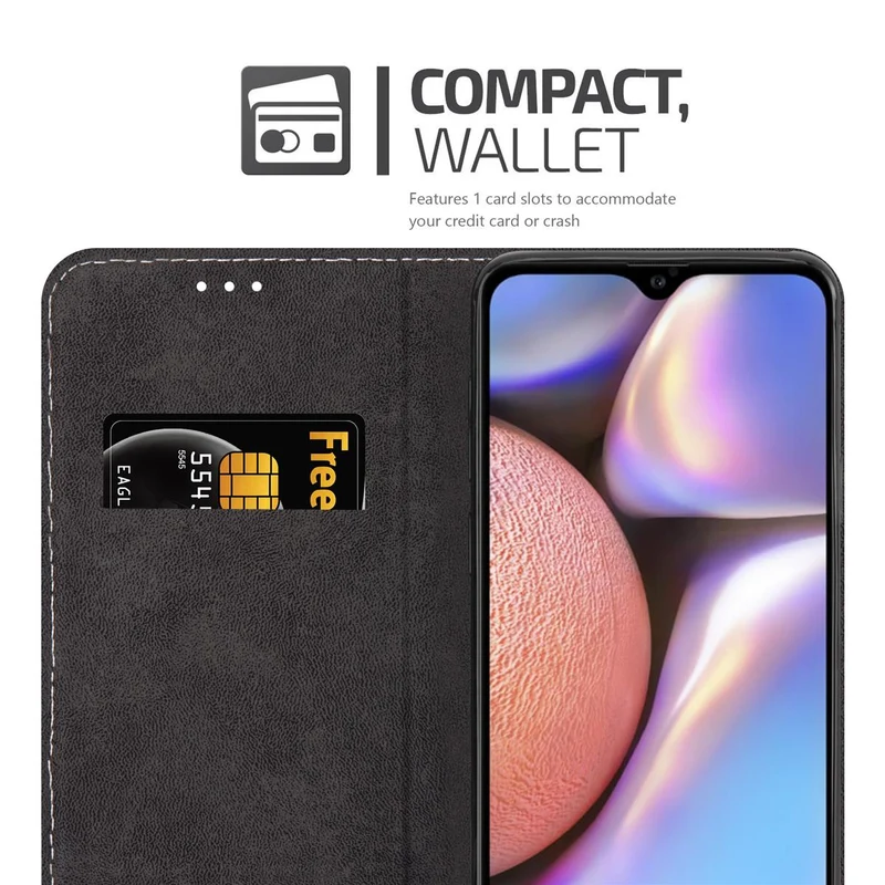Cadorabo Hülle kompatibel mit Samsung Galaxy A10s / M01s Schutzhülle mit Magnetverschluss, Standfunktion und Kartenfach