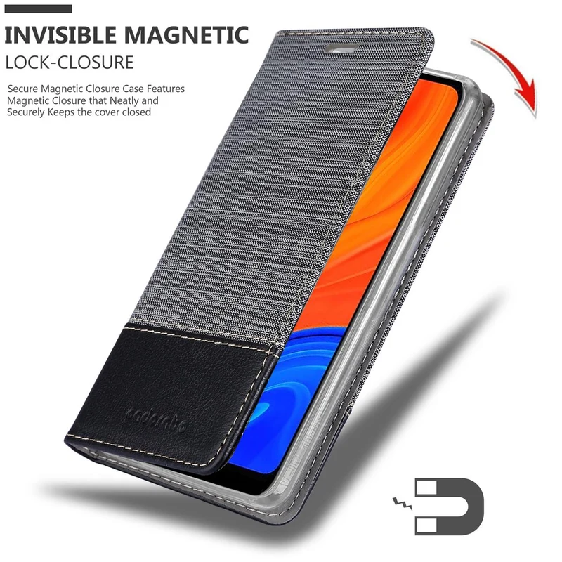 Cadorabo Hülle kompatibel mit Huawei Y6S Schutzhülle mit Magnetverschluss, Standfunktion und Kartenfach