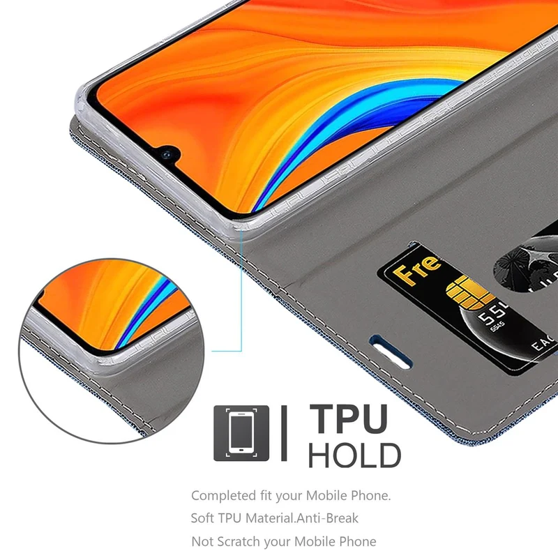 Cadorabo Hülle kompatibel mit Huawei Y6S Schutzhülle mit Magnetverschluss, Standfunktion und Kartenfach