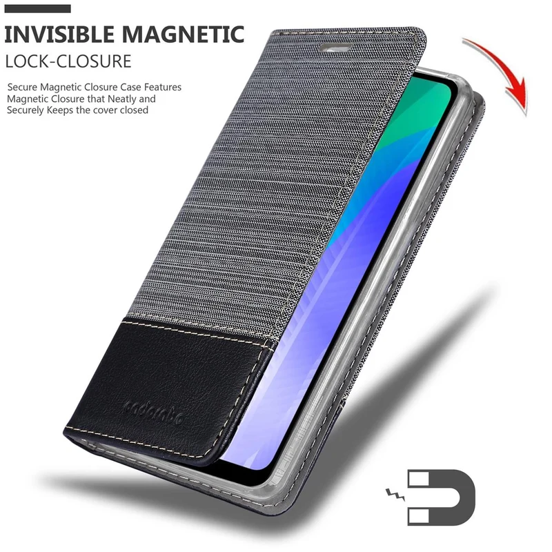 Cadorabo Hülle kompatibel mit Huawei Y6P Schutzhülle mit Magnetverschluss, Standfunktion und Kartenfach